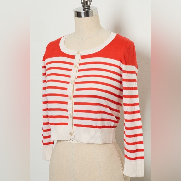 Three-Quarter Sleeve Open-Front Cropped Cardigan 100% Cashmere[NEW] - Picture 2 of 6